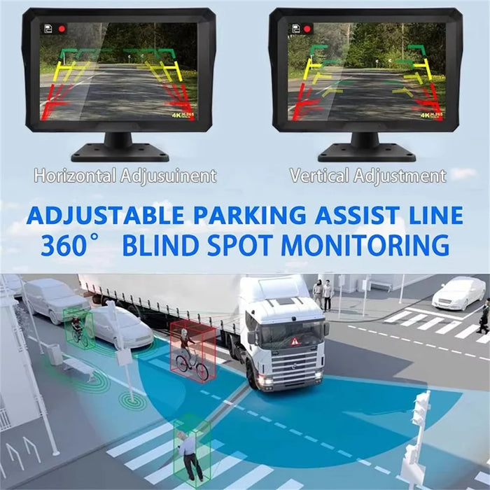 T60PRO 10.1 Inch Large Screen Navigation DVR 6 Channel Monitoring Night Vision Reversing Camera System with F10 Camera - 3