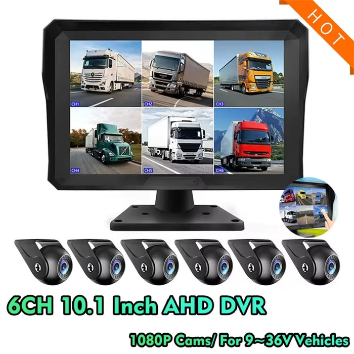 T60PRO 10.1 Inch Large Screen Navigation DVR 6 Channel Monitoring Night Vision Reversing Camera System with F10 Camera - 6