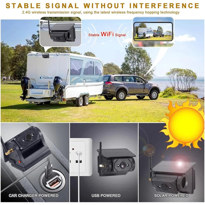 Solar Powered Magnetic BSD HD Camera for Car Truck Dash Cam WiFi Reversing Backup System - 7
