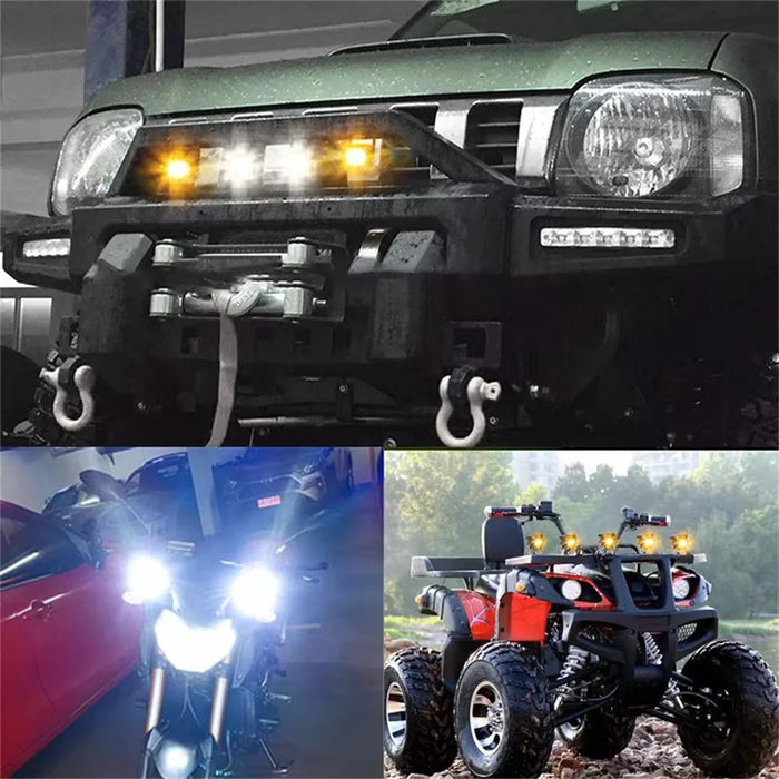 V90 Motorcycle Spotlight 30W IP65 Waterproof Fog Lamp Yellow and White Light Car LED Auxiliary Headlight - 4