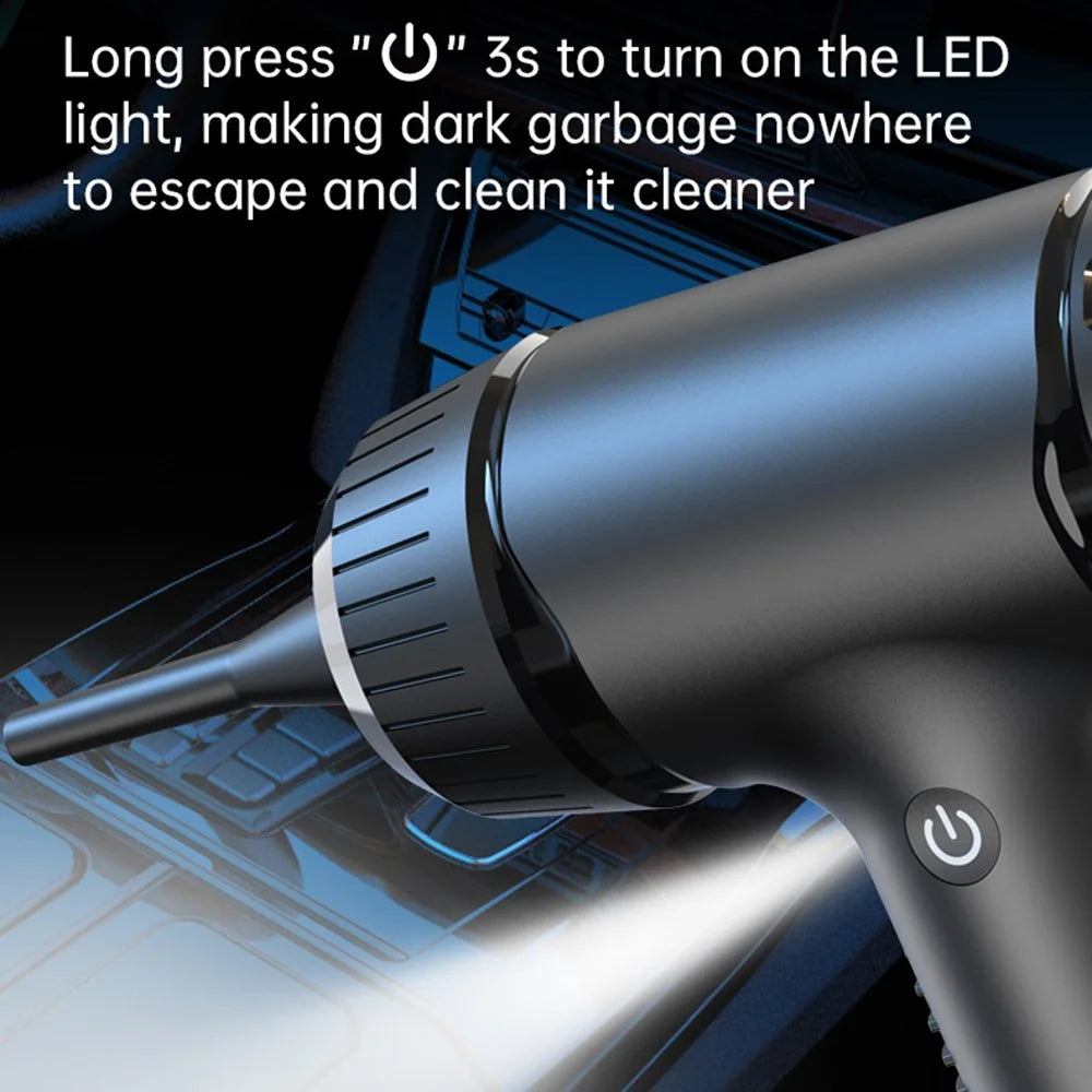 V16D 2 in 1 Car Vacuum Cleaner Powerful Suction Rechargeable Handheld Dust Blower with 7 Nozzles - 7