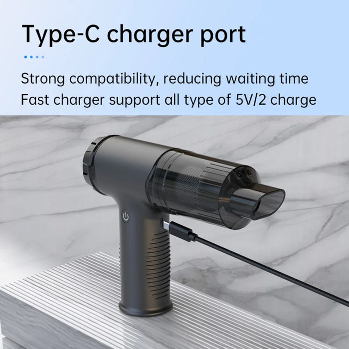 V16S Rechargeable Dust Blower Portable Handheld Car Vacuum Cleaner with 200ml Dust Box - 4
