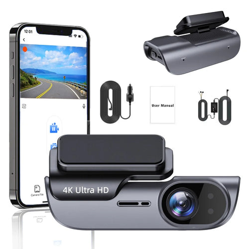 K05 4K Dash Cam WiFi HD Night Vision Car DVR Parking Monitor with Time Lapse Recording, Cigarette Lighter Power - 1