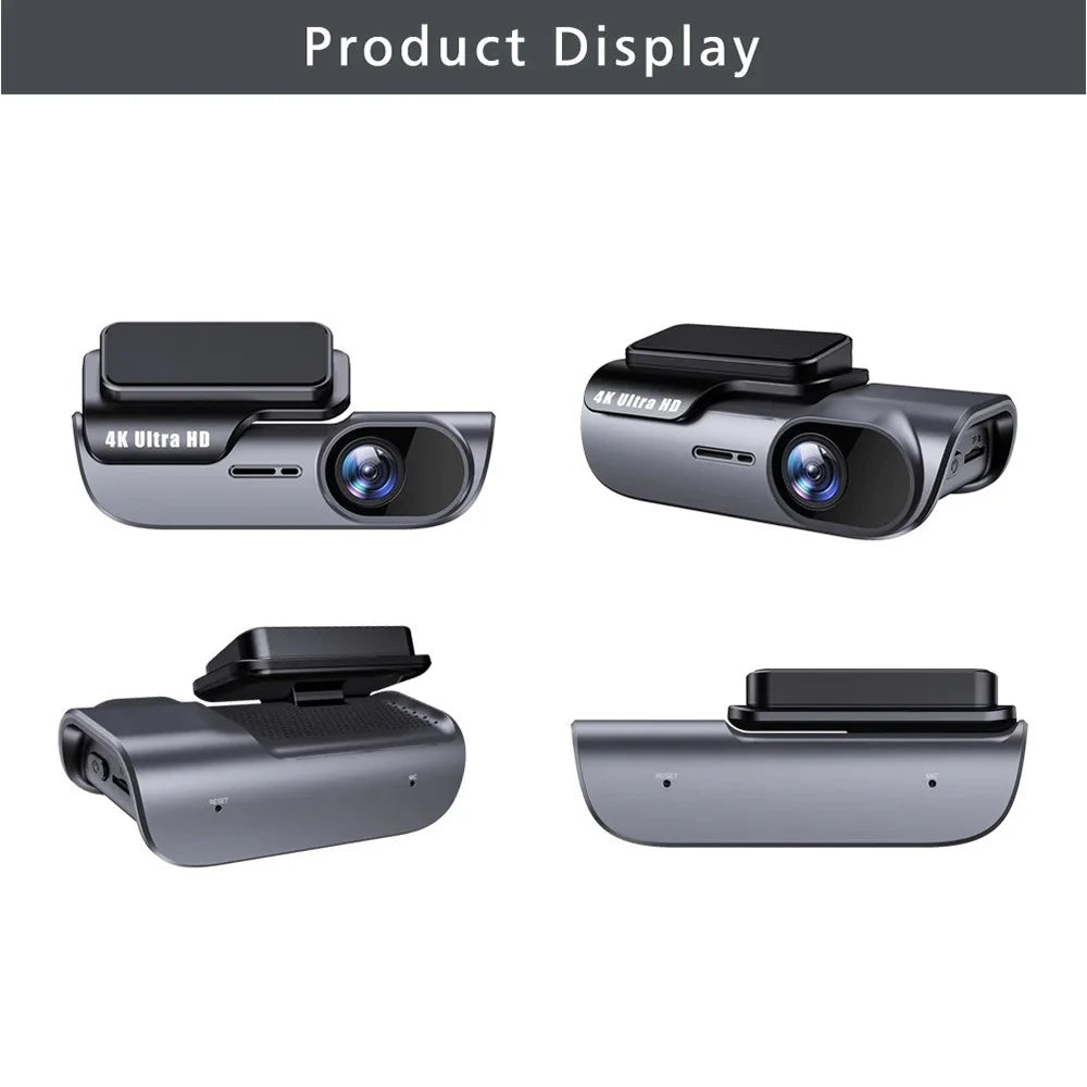 K05 4K Dash Cam WiFi HD Night Vision Car DVR Parking Monitor with Time Lapse Recording, Cigarette Lighter Power - 4