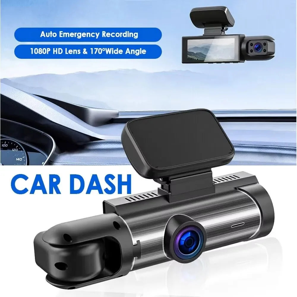 3.16 Inch IPS Screen Dual Lens Dash Cam Front and Inside Recording HD Night Vision Wide Angle Reversing Image Monitor - 2