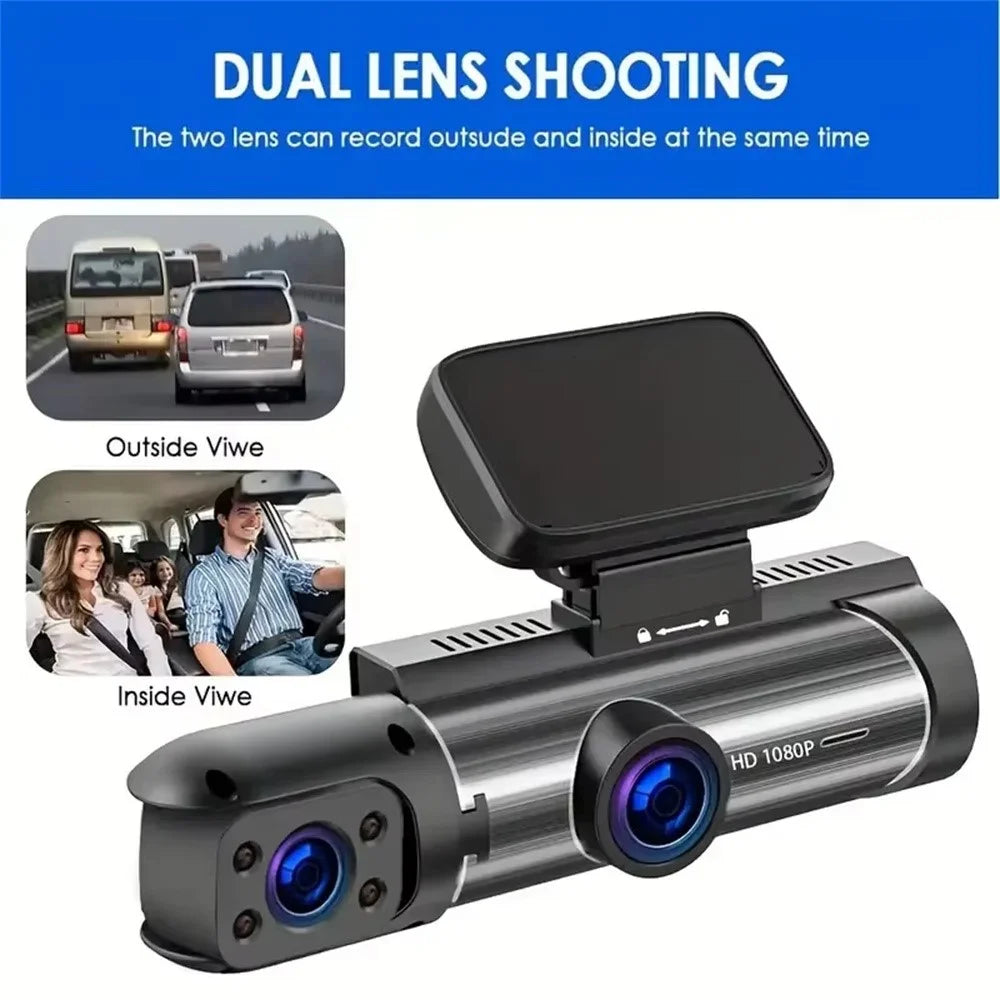 3.16 Inch IPS Screen Dual Lens Dash Cam Front and Inside Recording HD Night Vision Wide Angle Reversing Image Monitor - 4
