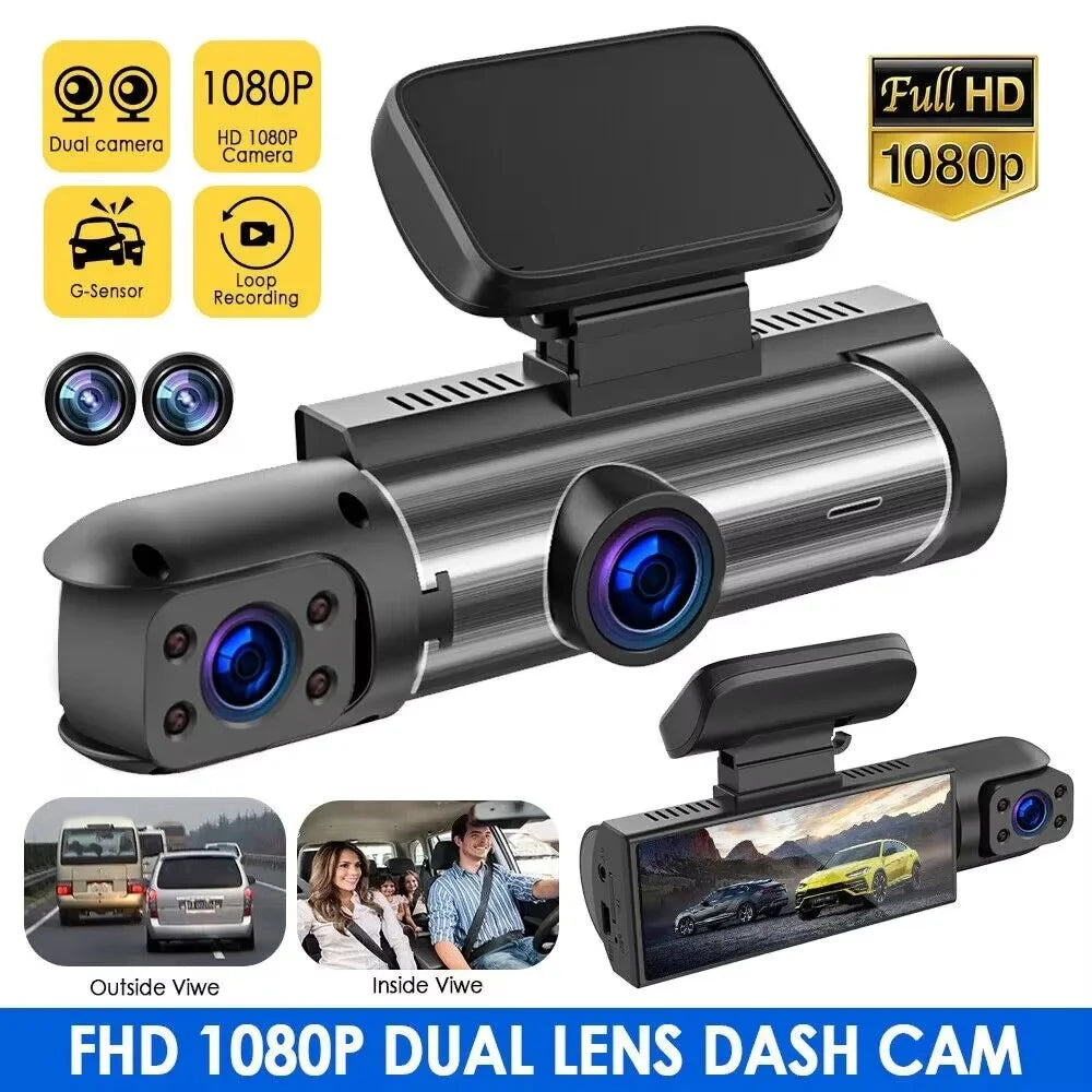 3.16 Inch IPS Screen Dual Lens Dash Cam Front and Inside Recording HD Night Vision Wide Angle Reversing Image Monitor - 7