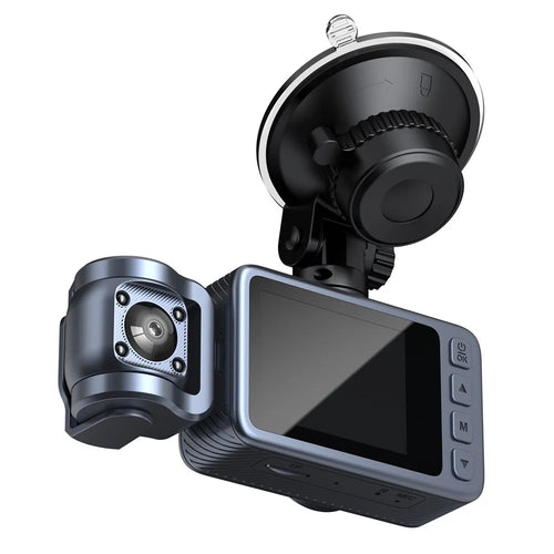 4K Dual Lens Dash Cam Night Vision WiFi Car DVR Front and Inside Camera Recorder with 360 Degree Rotatable Lens - 1