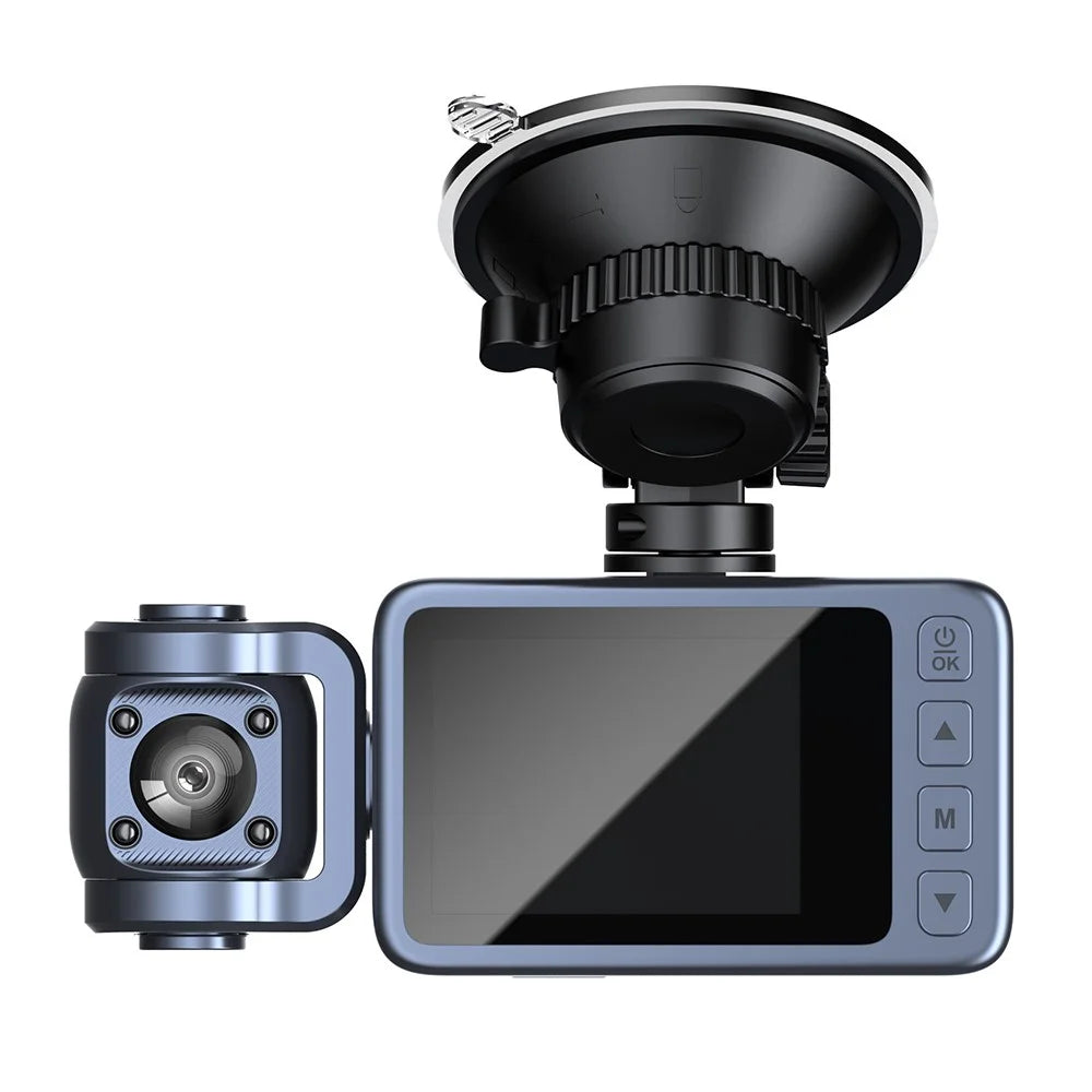 4K Dual Lens Dash Cam Night Vision WiFi Car DVR Front and Inside Camera Recorder with 360 Degree Rotatable Lens - 3