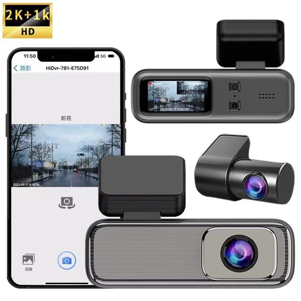 Q6 1.47 Inch Screen 2K Dual Lens Dash Cam Loop Recording WiFi Car Camera Night Vision Recorder - 3