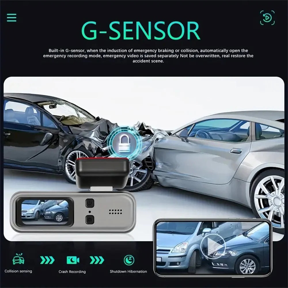 Q6 1.47 Inch Screen 2K Dual Lens Dash Cam Loop Recording WiFi Car Camera Night Vision Recorder - 5