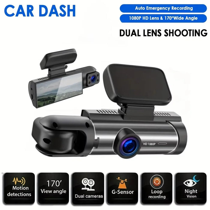 WiFi HD Dual Lens Dash Cam for Front and Inside Recording Night Vision Wide Angle Reversing Image Recorder - 4