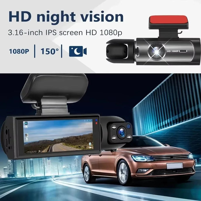 WiFi HD Dual Lens Dash Cam for Front and Inside Recording Night Vision Wide Angle Reversing Image Recorder - 5