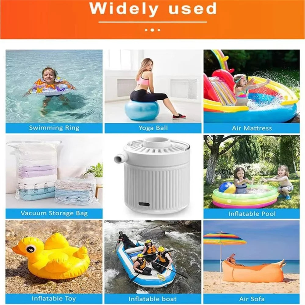 H9726 35W 3.5kPa Mini Electric Inflator with LED Light Portable Wireless Air Pump for Swimming Rings Air Beds - 3
