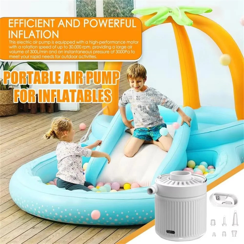 H9726 35W 3.5kPa Mini Electric Inflator with LED Light Portable Wireless Air Pump for Swimming Rings Air Beds - 6