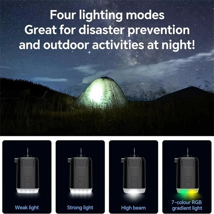H9727 Multifunction Mini Inflator Portable Wireless Air Pump with LED Light and Power Bank Function - 7