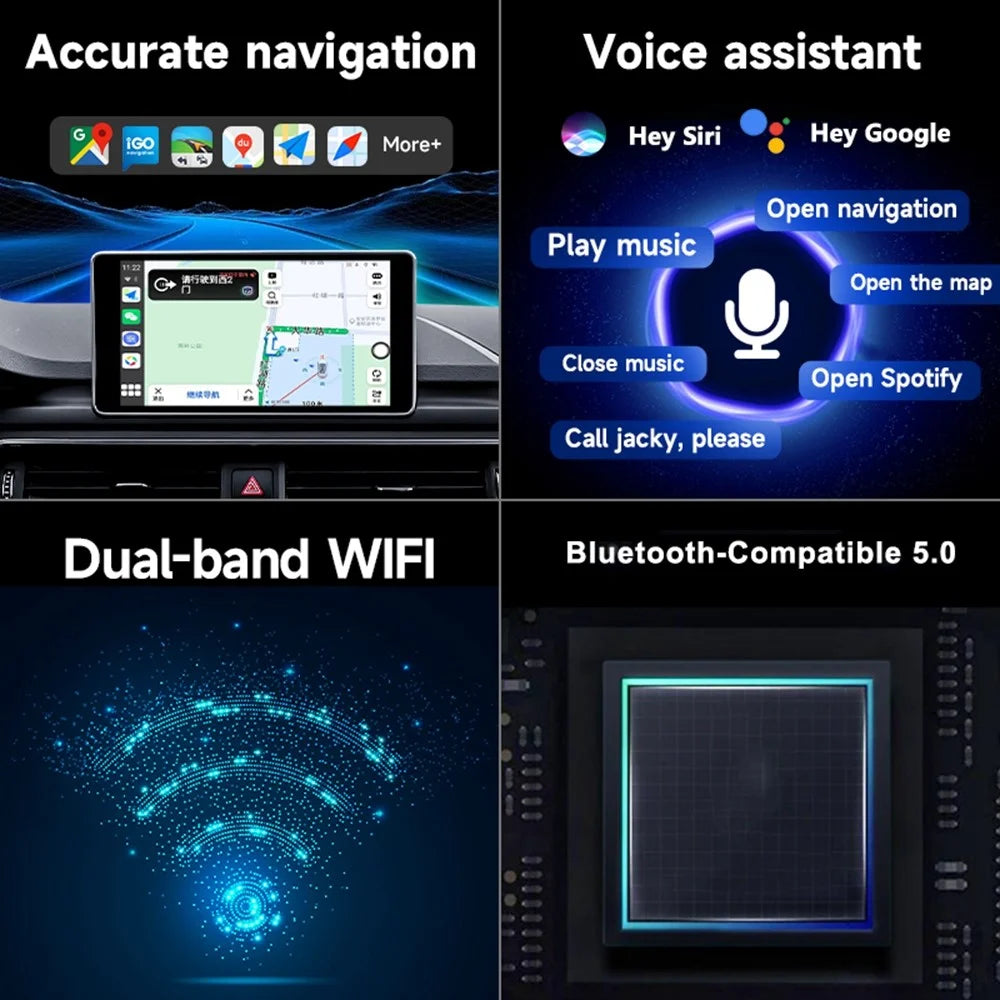 AB038 2+16GB Andriod 12.0 CarPlay Android Auto 3 in 1 Smart Multimedia Adapter Wireless Video Box Support Netflix Youtube - 5