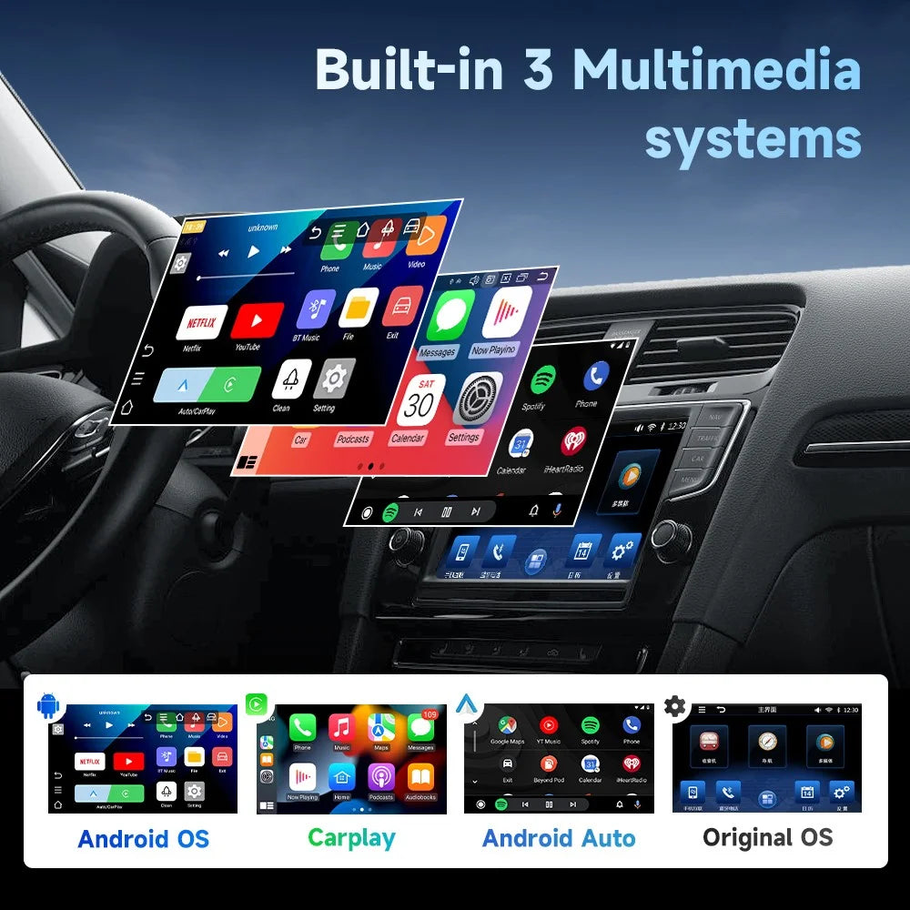 AB038 2+16GB Andriod 12.0 CarPlay Android Auto 3 in 1 Smart Multimedia Adapter Wireless Video Box Support Netflix Youtube - 7