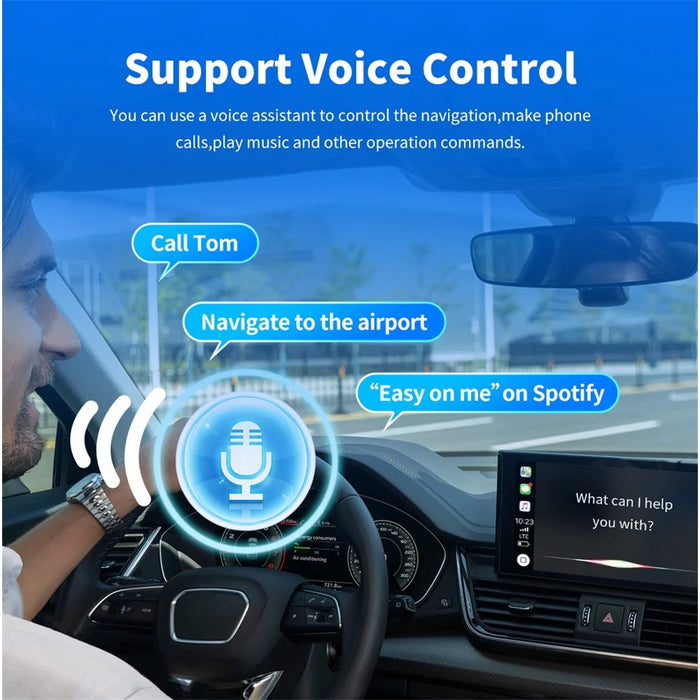 EC02 USB Mini Wired to Wireless CarPlay Box Android Auto 2 in 1 Car Connectivity Box - Silver - 4