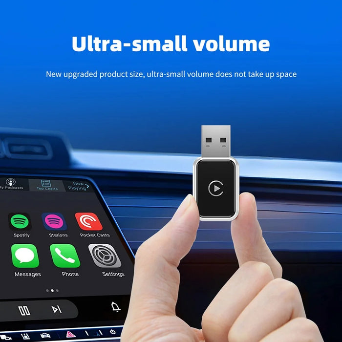 EC02 USB Mini Wired to Wireless CarPlay Box Android Auto 2 in 1 Car Connectivity Box - Silver - 5