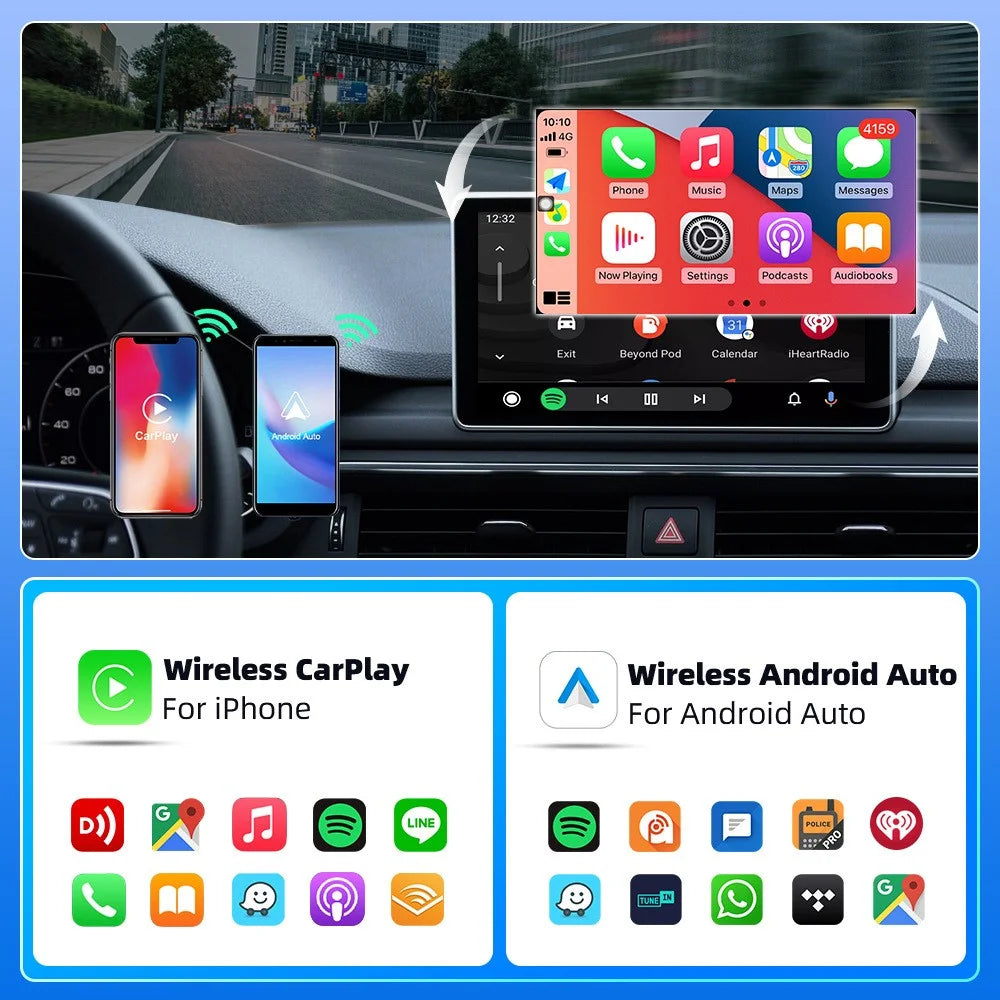 EC03 USB Mini Wired to Wireless CarPlay Box Android Auto 2 in 1 Car Connectivity Adapter - 7