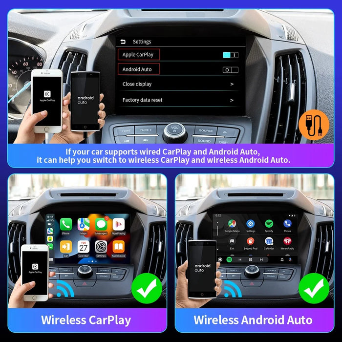 EC04-C Carplay / Android Auto Adapter Wired to Wireless Car Converter Smart Box - 6