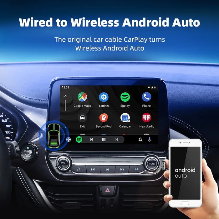 EC07Pro USB CarPlay Android Auto 2 in 1 Smart Box Wired to Wireless Car Connectivity Converter with Ambient Light - 6