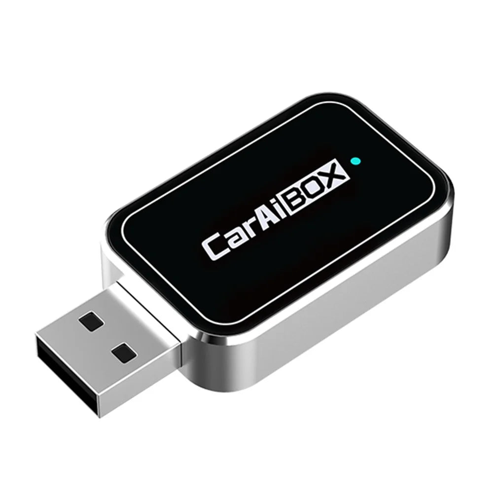 EC09-SI-C USB Mini Wired to Wireless CarPlay Android Auto Adapter 2 in 1 Car Connectivity Box - Silver - 1