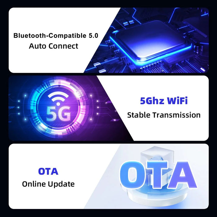 EC09-SI-C USB Mini Wired to Wireless CarPlay Android Auto Adapter 2 in 1 Car Connectivity Box - Silver - 7