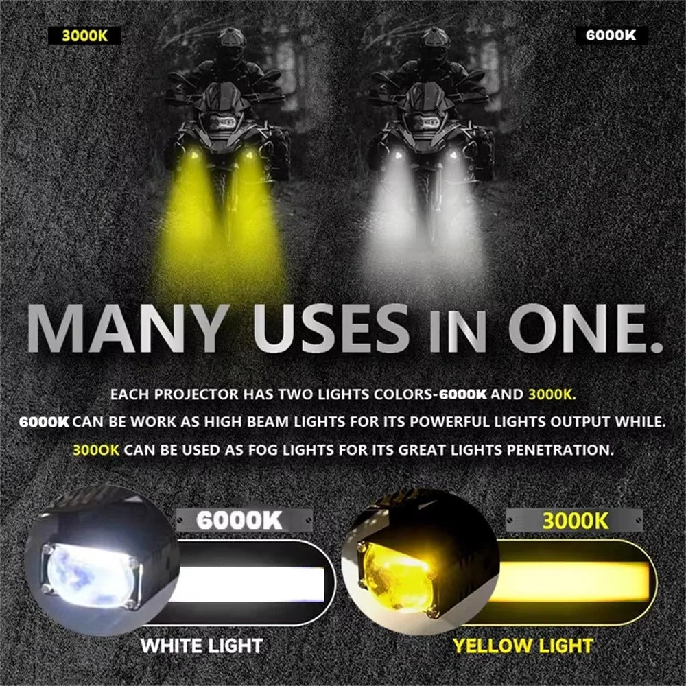 V82 1 Pair 180W 38000LM Motorcycle LED Headlight with Cooling Fan Waterproof High Low Beam Car Front Lamp - 3