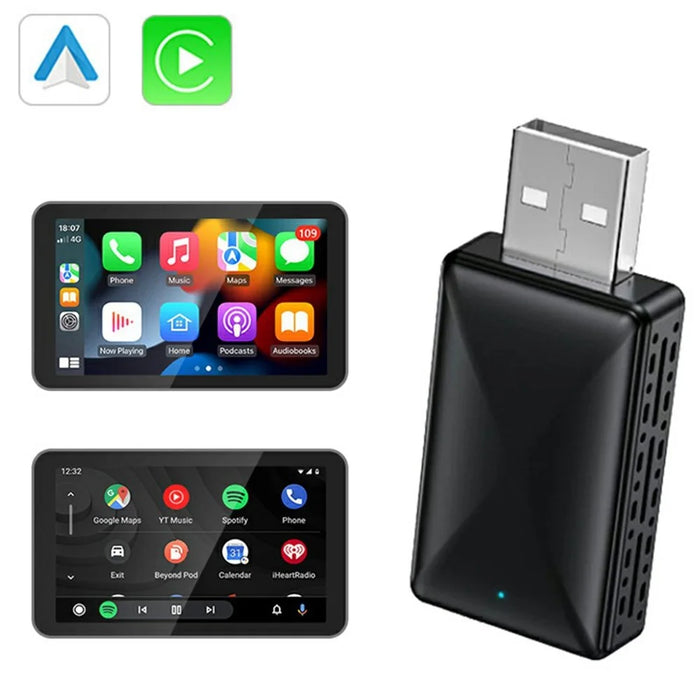 AB019F 2 in 1 CarPlay Android Auto Wireless Adapter Bluetooth-Compatible 5.4 WiFi 6 Connection Dongle - 2