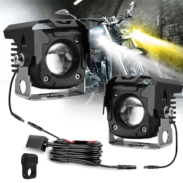 SK1 PRO 2Pcs 6 Modes LED Motorcycle Headlight High Low Beam Electric Bike Spotlight Headlamp - 1