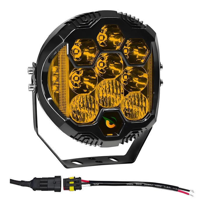 E7 Plus 1Pc 7 Inch Car Daytime Running Light Side Flash Spotlight Waterproof Motorcycle LED Headlight - Yellow Light - 2