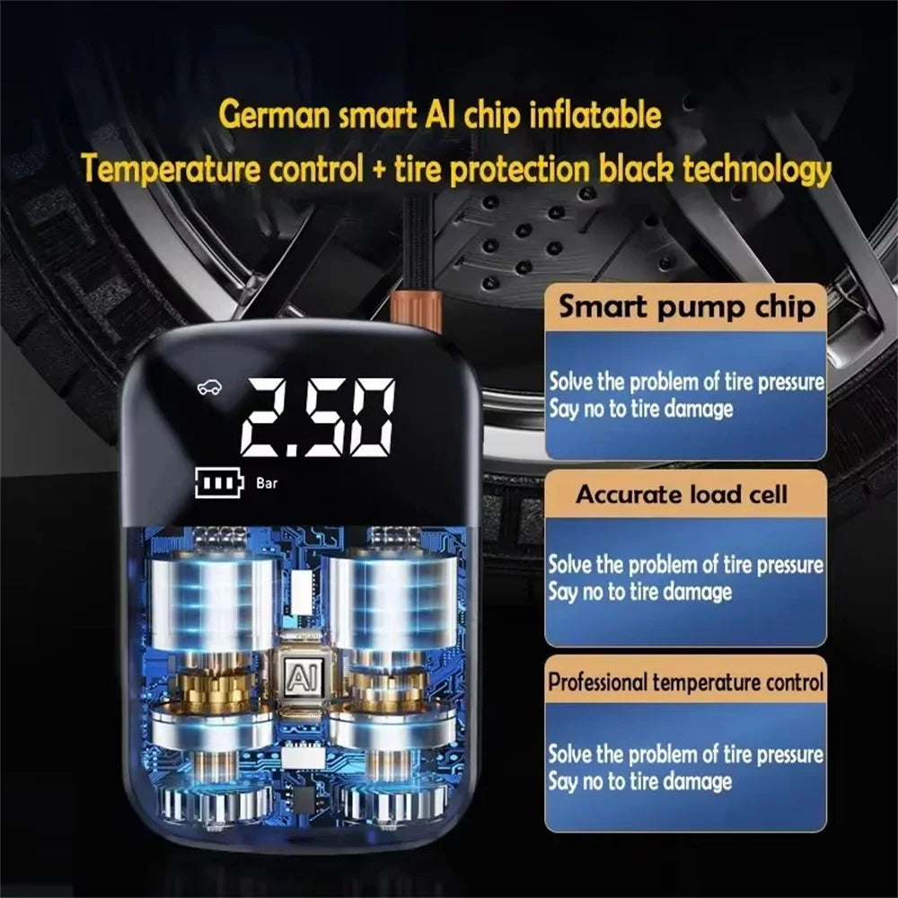 100W 150PSI Car Tire Inflator Digital Display Portable Electric Air Compressor for Motorcycle / Bike / Ball - 4