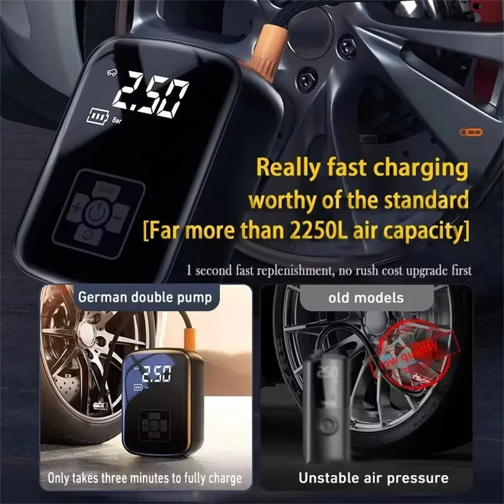 100W 150PSI Car Tire Inflator Digital Display Portable Electric Air Compressor for Motorcycle / Bike / Ball - 5