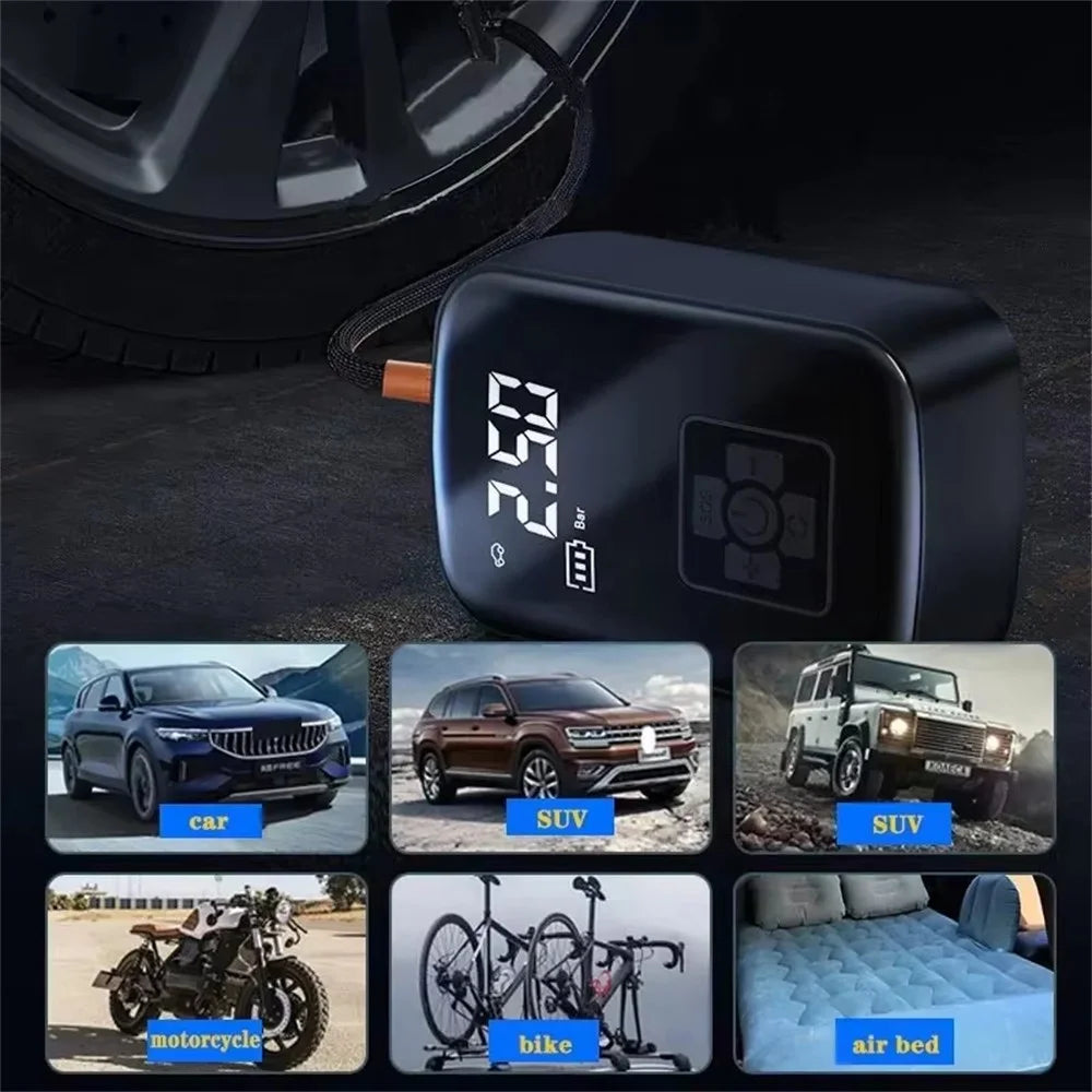 100W 150PSI Car Tire Inflator Digital Display Portable Electric Air Compressor for Motorcycle / Bike / Ball - 6