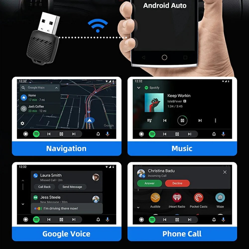USB Mini Wireless CarPlay Android Auto 2 in 1 Adapter for Built-In Carplay / Android Auto Vehicles - 4