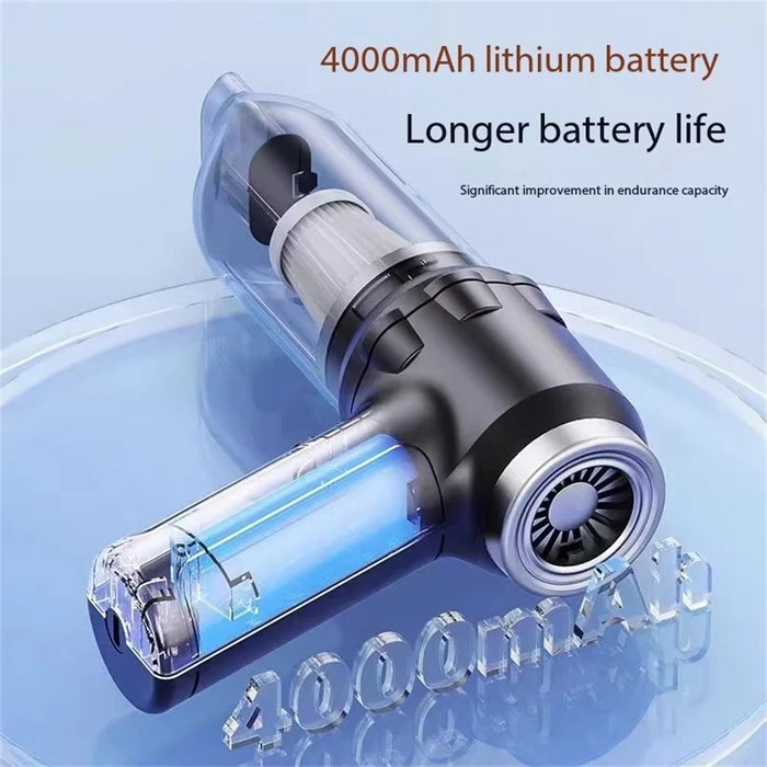 16KPa Powerful Suction Wireless Car Vacuum Cleaner Rechargeable Portable Handheld Dust Blower - Black+Silver - 7