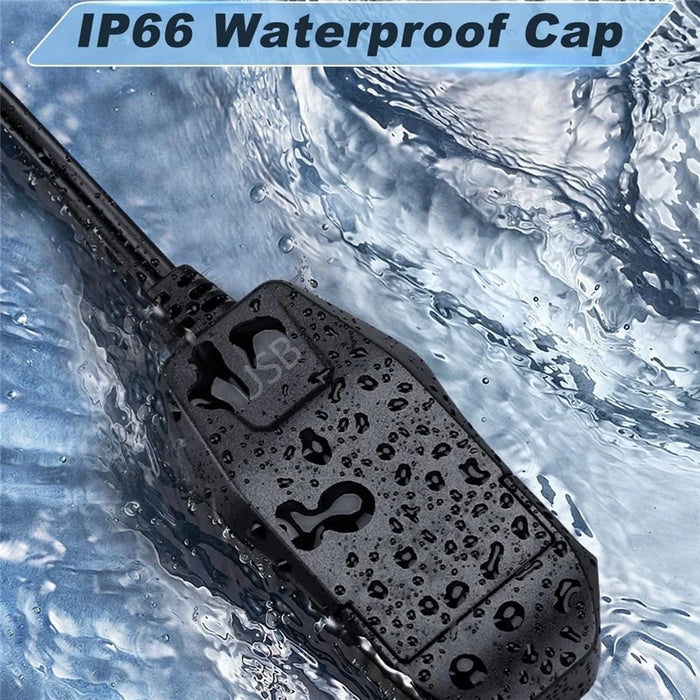 18W 5V / 3A Motorcycle Handlebar USB Charger IP66 Waterproof SAE to USB Fast Charging Adapter - 5