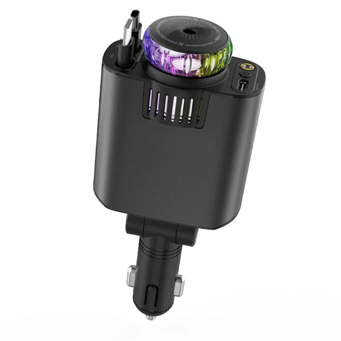 D1 Purple Light Multifunction PD 45W Car Charger with iP  /  Type C Retractable Cable Star Projector Aromatherapy Diffuser - 1