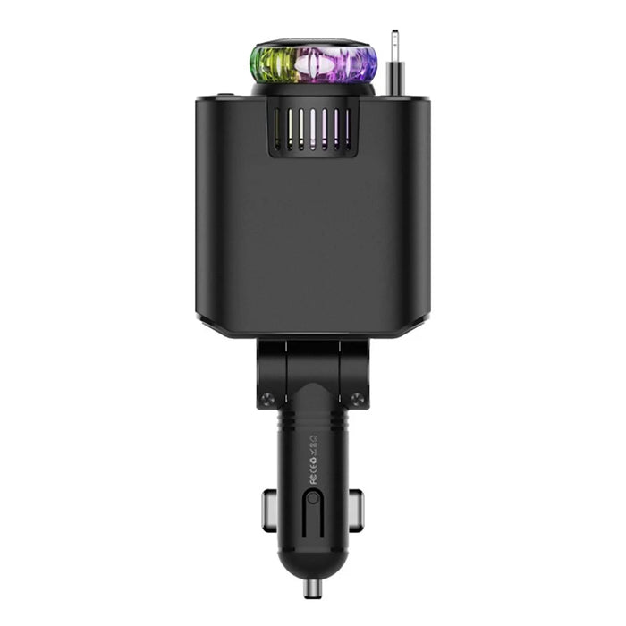 D1 Purple Light Multifunction PD 45W Car Charger with iP  /  Type C Retractable Cable Star Projector Aromatherapy Diffuser - 2