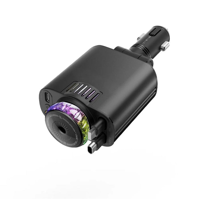 D1 Purple Light Multifunction PD 45W Car Charger with iP  /  Type C Retractable Cable Star Projector Aromatherapy Diffuser - 3