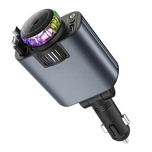 D1 Red Light Multifunction PD 45W Car Charger with iP  /  Type C Retractable Cable Star Projector Aromatherapy Diffuser - 1