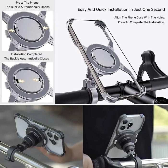 Z10 For iPhone 16 Pro Max Motorcycle Mount Magnetic Phone Holder Anti Shake Cycling Bracket - 4