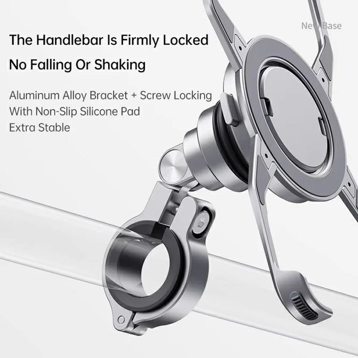 Z10 For iPhone 16 Pro Max Motorcycle Mount Magnetic Phone Holder Anti Shake Cycling Bracket - 7