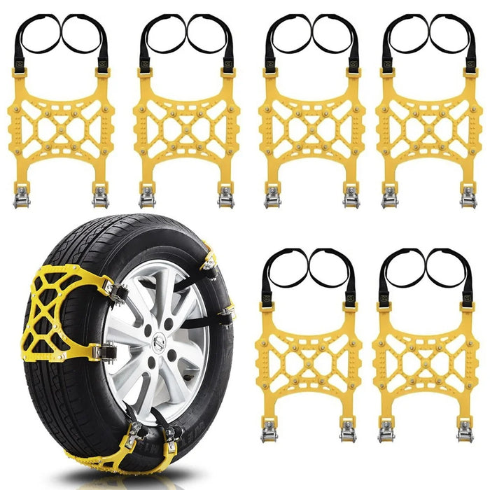 6Pcs Winter Car Tire Snow Chains Anti Skid Automotive Tire Wheels Chains Safety Traction Chains - 1