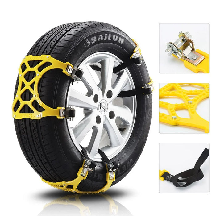 6Pcs Winter Car Tire Snow Chains Anti Skid Automotive Tire Wheels Chains Safety Traction Chains - 5