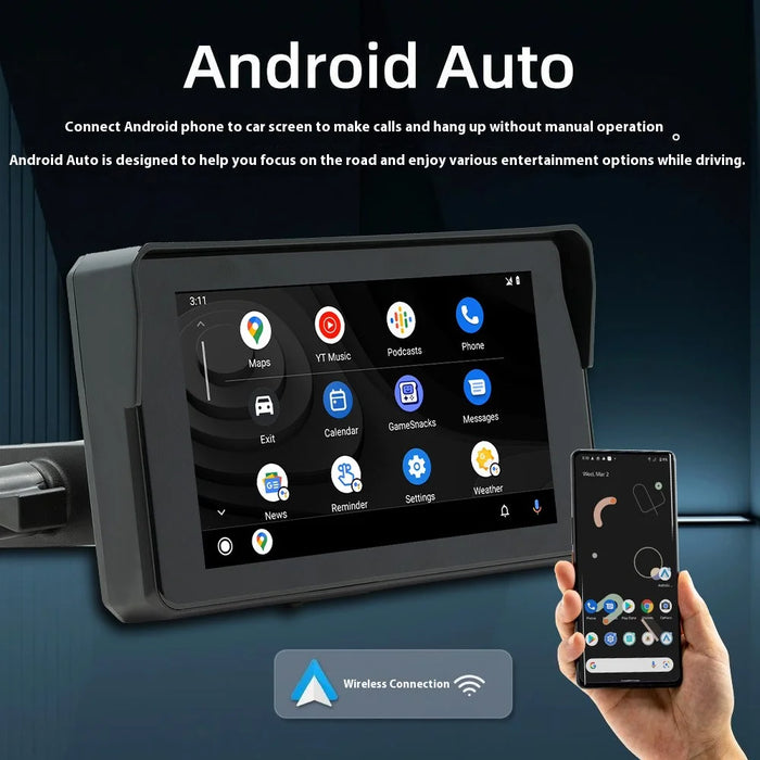 B5354 5 Inch TFT Screen Motorcycle Portable MP5 Player IP65 Waterproof Dual Bluetooth-compatible Wireless CarPlay - 4