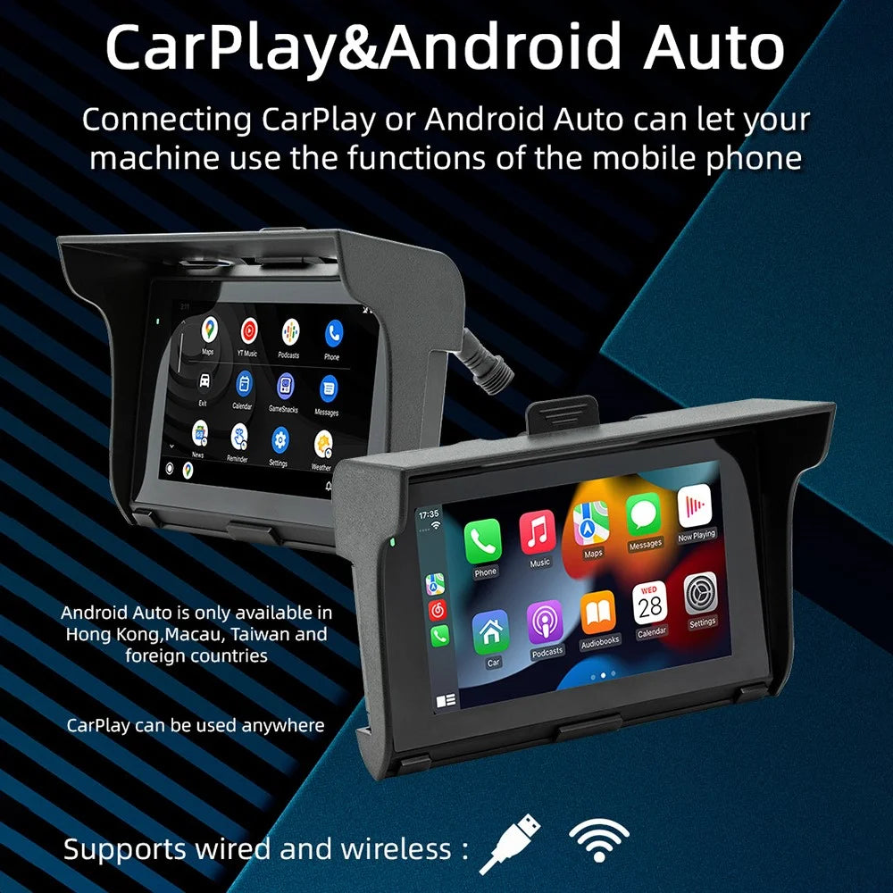 B5350 5 Inch Touch Screen Motorcycle MP5 Player Waterproof Bluetooth-compatible Dash Cam Wireless CarPlay - 4