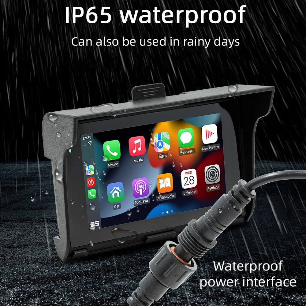 B5350 5 Inch Touch Screen Motorcycle MP5 Player Waterproof Bluetooth-compatible Dash Cam Wireless CarPlay - 7